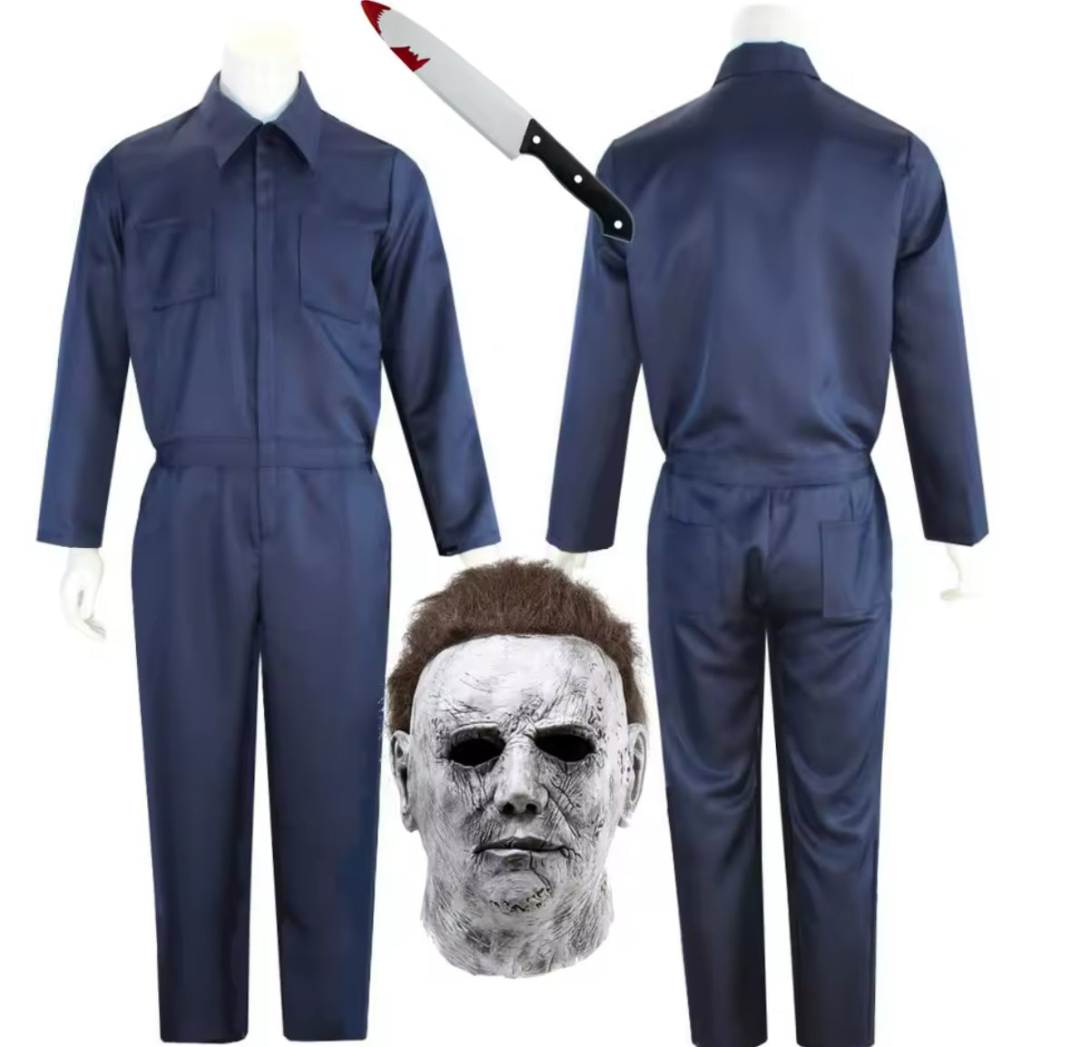 Gruseliges Kostüm | Michael Myers Outfit mit Hochwertigem Material | Perfekte Passform für Unvergessliche Partys 0