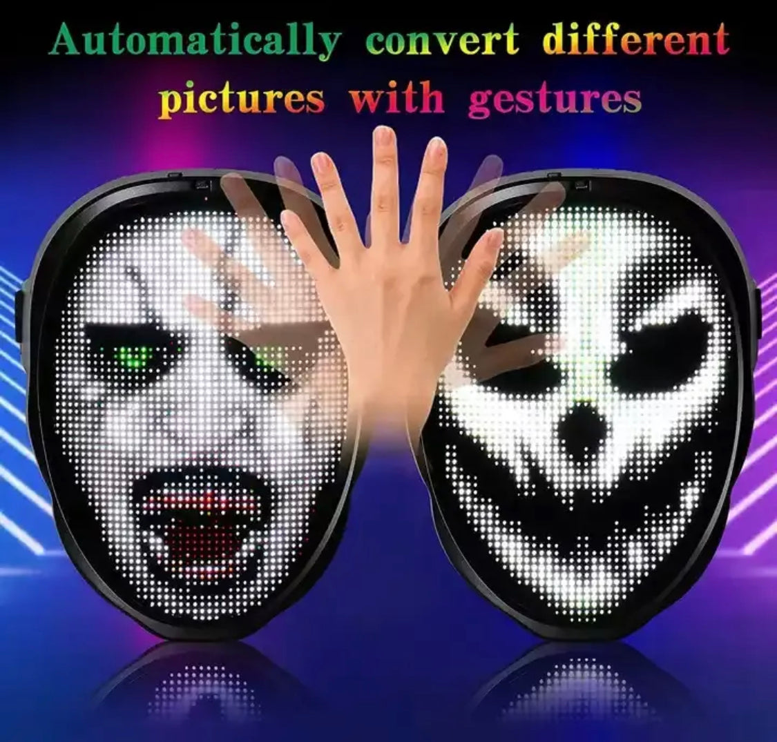 Interaktive LED-Bluetooth-Maske mit App-Steuerung und Musik-Synchronisation | Kreative Animationen für unvergessliche Feste 1