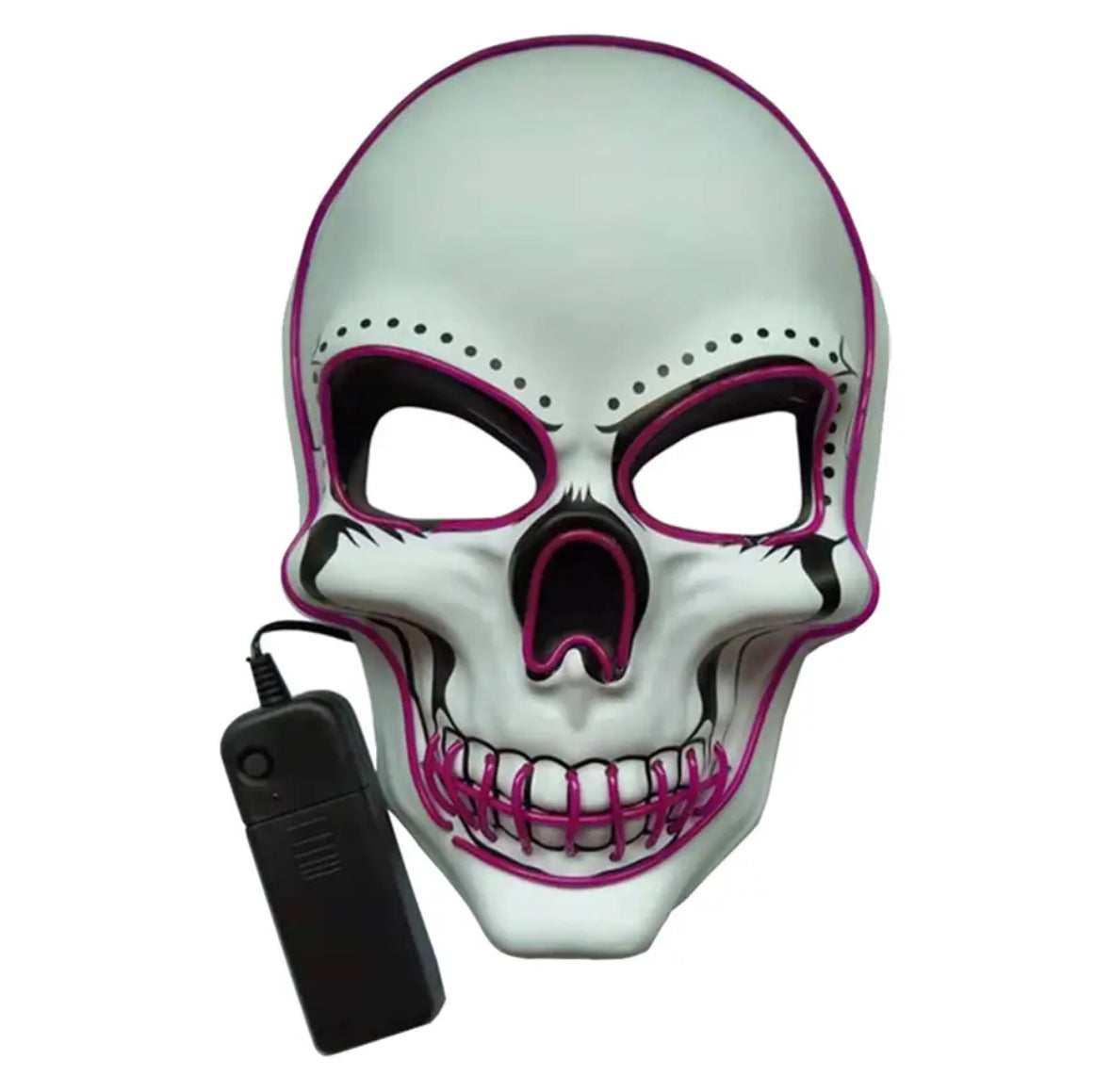 Leuchtende Totenkopf Maske aus Kunststoff für Partys | Ideal für Gruppenkostüme 2