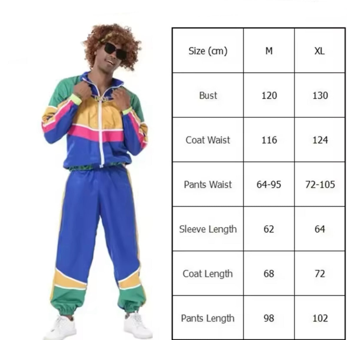 Retro Disco Kostüm | 80er Jahre Vintage Outfit für Partys | Unisex Design für Spaß und Stil 5