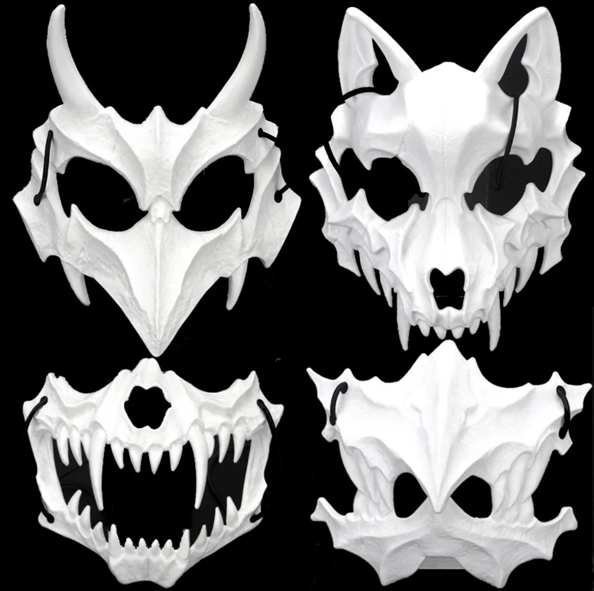 Tier Maske | Knochen Stil für Gruppenkostüme mit verschiedenen Farben | Perfekt für Partys 2